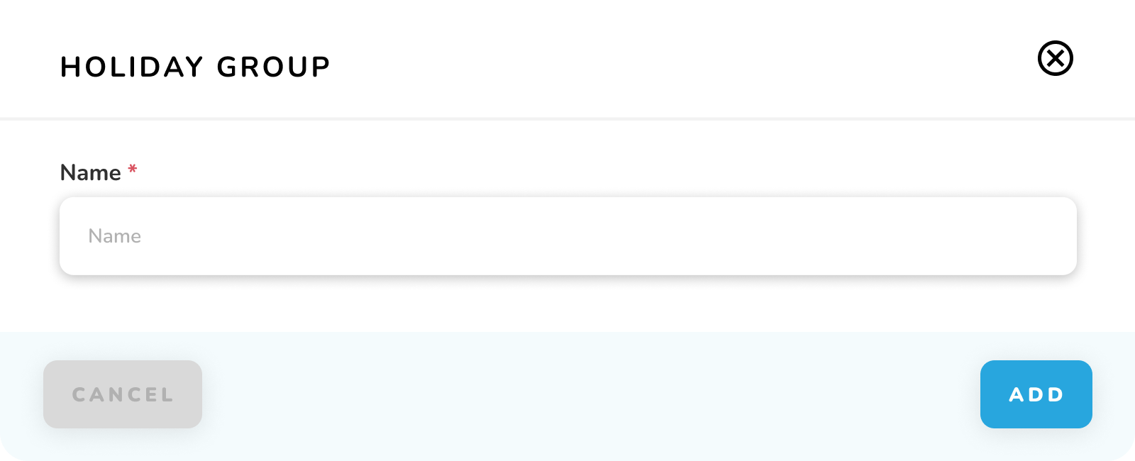 Holiday Group - Add Popup